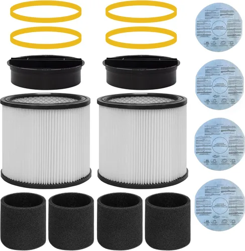 90304 Filtro de repuesto con tapa, compatible con Shop-Vac 90304, 90350, 90333, Shop Vac 903-04-00, 9030400, 90595, aspiradoras húmedas y secas de 5