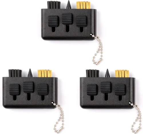 3 unids Golf Club Brush Pocket Golf Club Groove Cleaner 3 en 1 Sacapuntas de Golf retráctil Herramienta Limpiador Club Herramienta Portátil Pequeños