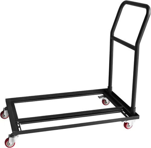 Miniatura 8 de Silla plegable Dolly para sillas plegables con 2 ruedas giratorias, estantes plegables de acero en forma de L para restaurante y cocina casera