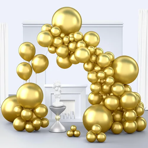Miniatura 24 de Globos color beige, 150 unidades de diferentes tamaños, paquete de globos de 18 pulgadas, 12 pulgadas, 10 pulgadas, 5 pulgadas, color marfil crema