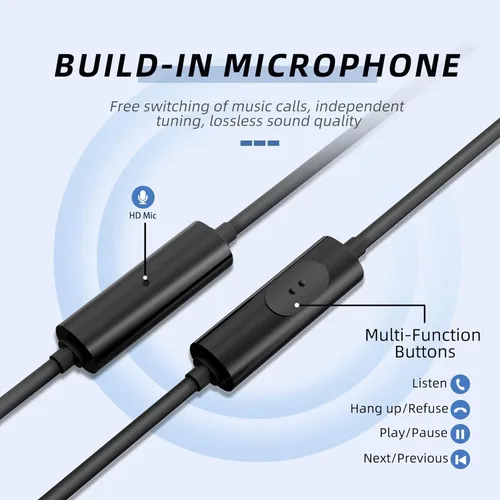 Miniatura 4 de MORMOQUE EP-06 Auriculares con cable intrauriculares, auriculares con micrófono incorporado, auriculares con aislamiento de ruido, conector de Negro