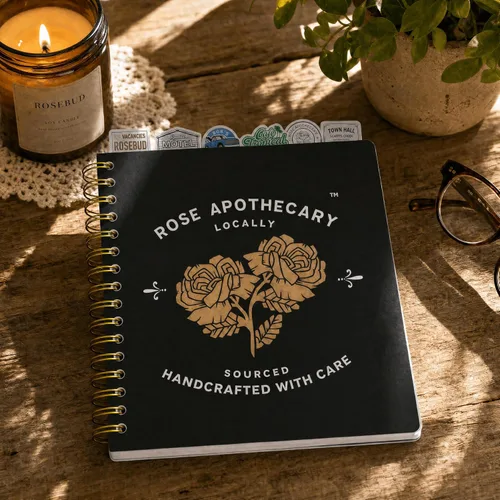 Miniatura 8 de Cuaderno de diario con pestañas Schitt's Creek - Rose Apothecary, encuadernado en espiral, 144 páginas rayadas, 8 x 7 pulgadas