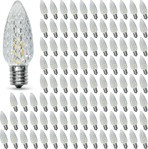 Miniatura 9 de Paquete de 50 bombillas LED C9 multicolor de repuesto para luces de Navidad, inastillables e impermeables, bombillas LED C9 de plástico para cadenas