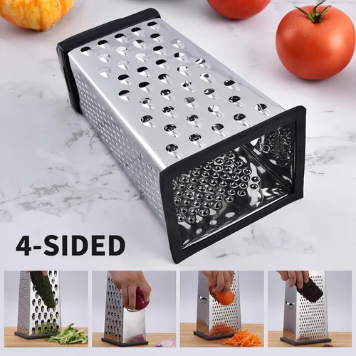 Miniatura 4 de Rallador de queso, rallador de caja de 4 lados, rallador de alimentos para queso, parmesano y verduras, apto para lavavajillas para cocina