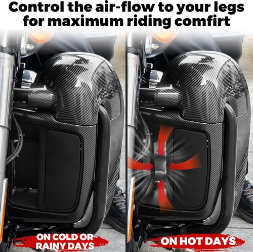 Miniatura 3 de Carenados de pierna ventilada inferior con patrón de fibra de carbono con guanteras para Harley Touring Street Glide Electra Glide Road King Glide