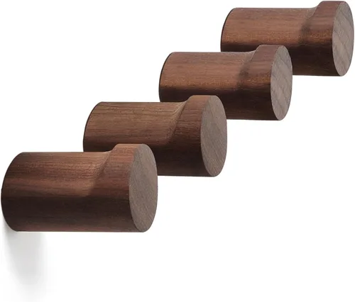 Miniatura 10 de bsdonte Ganchos de Pared de Madera, Paquete de 4 Ganchos Decorativos Blancos Montados en la Pared, Ganchos Modernos para Sombreros de Servicio