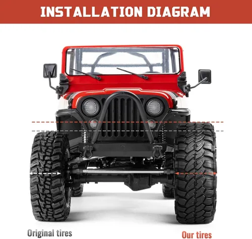 Miniatura 4 de Neumáticos de 1.9 pulgadas de altura de 4.4 pulgadas/4.409 in, goma suave, gran agarre en rocas, suciedad de barro para Traxxas TRX4 Axial SCX10 II