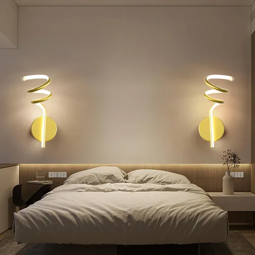 Miniatura 10 de Juego de dos apliques de pared con estilo real, minimalista y moderno espejo de alta gama, diseño redondo de cristal de burbuja en forma de disco