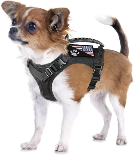Arnés táctico para perro, chaleco táctico para cachorros, con mango de goma, K9, ajustable y militar, chaleco para mascotas, arnés para