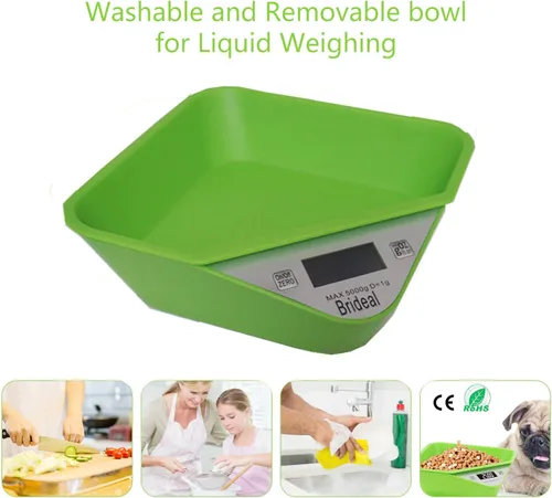 Miniatura 2 de Báscula digital de cocina báscula electrónica multifunción para alimentos con cuenco extraíble máx. 11 lb/5 kg