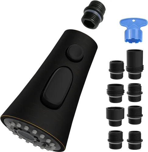 Miniatura 12 de Reemplazo universal de cabezal de grifo de cocina con kit de 15 adaptadores compatible con grifos American Standard/Kohler/Moen/Delta, cabezal