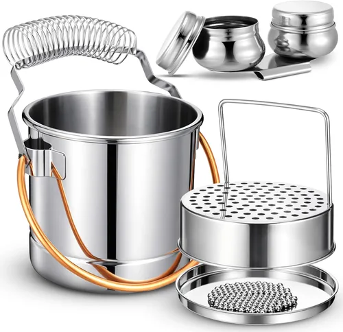 Miniatura 10 de Juego de 2 limpiadores de pinceles de acero inoxidable con doble inmersión para paleta, vaso, cepillo de pintura, soporte de lavadora portátil