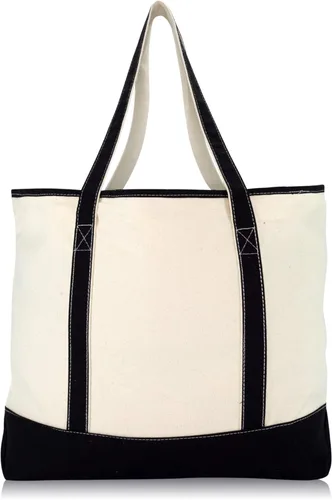 Miniatura 4 de Bolsa de mano de lujo con parte superior abierta de 22 pulgadas con bolsillo exterior Negro