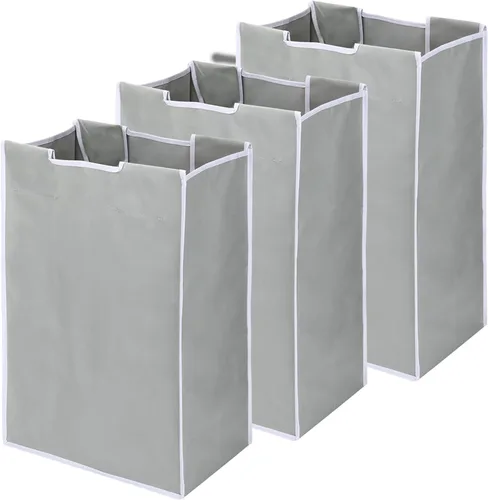 Miniatura 9 de Jhua - 3 bolsas de repuesto para clasificador de ropa sucia, paquete de 3 bolsas de repuesto extraíbles para carrito de ropa grande, bolsas