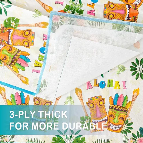 Miniatura 6 de WERNNSAI Aloha Luau - Platos y servilletas – Sirve 50 chuchillos 100 piezas hawaiano tropical Tiki suministros de fiesta desechables juego
