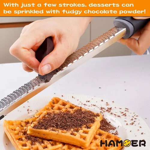 Miniatura 8 de Rallador de cítricos naranja y limón con cuchillo de canal Acero inoxidable con mango de goma antideslizante Juego de 2 herramientas multiusos
