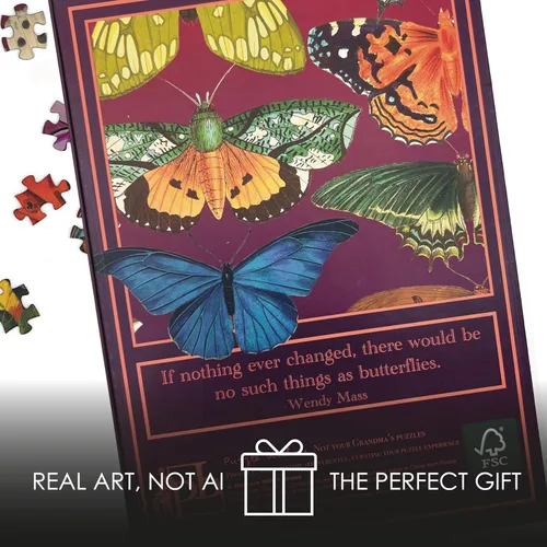 Miniatura 6 de Western Wild Rompecabezas (mariposas) - Rompecabezas de 1000 piezas - No AI Art Ever - Rompecabezas para adultos - Rompecabezas de animales