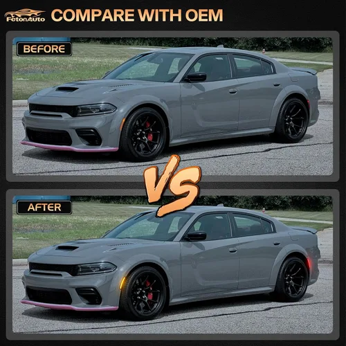 Miniatura 6 de Luces LED de marcador lateral rojo ámbar para Dodge Charger SRT Hellcat Scat Pack 2015 2016 2017 2018 2019 2020 2021 2022 2023 2024, kit de lente
