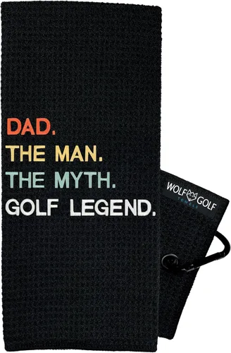 Miniatura 10 de Wolf Golf Towels - Toalla de golf Best Papa by Par - Accesorios de golf para hombre - Regalos de golf para hombres - Toalla de golf divertida