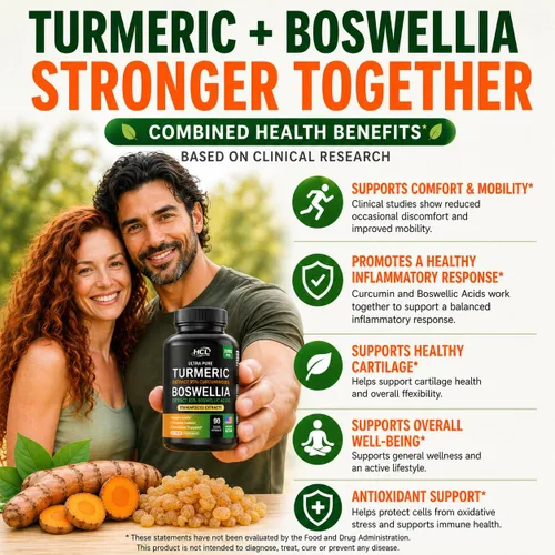 Miniatura 11 de Suplemento de extracto de boswellia de cúrcuma 2000 mg - Boswellia Serrata extra fuerte con curcumina de cúrcuma - 95% curcuminoides con cápsulas