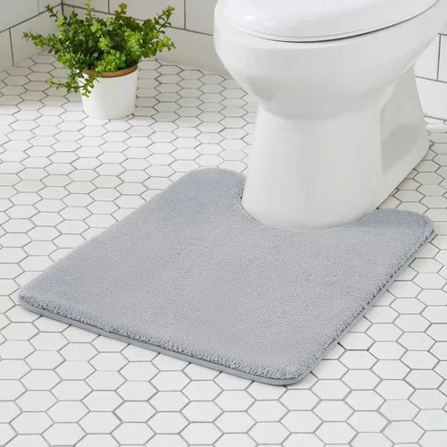 Miniatura 11 de MINIDEAR - Alfombras de baño 24x17 beige - Tapete de baño de espuma elástica gruesa, ultra suave y pachona, antideslizante, de secado rápido
