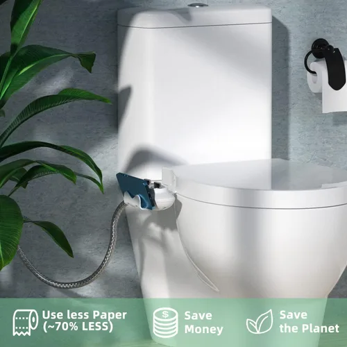 Miniatura 8 de BD158 Accesorio de bidé ultradelgado para inodoro – Accesorio de asiento de inodoro mecánico no eléctrico con boquilla autolimpiante y presión