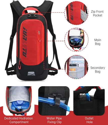 Miniatura 5 de Croogo Paquetes de hidratación,Mochila de hidratación con vejiga de hidratación de 2 litros,Mochila de bicicleta Bolsa impermeable transpirable