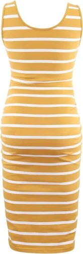 Miniatura 3 de Liu & Qu Vestidos de maternidad sin mangas para mujer, vestido ajustado fruncido lateral para uso diario o baby shower