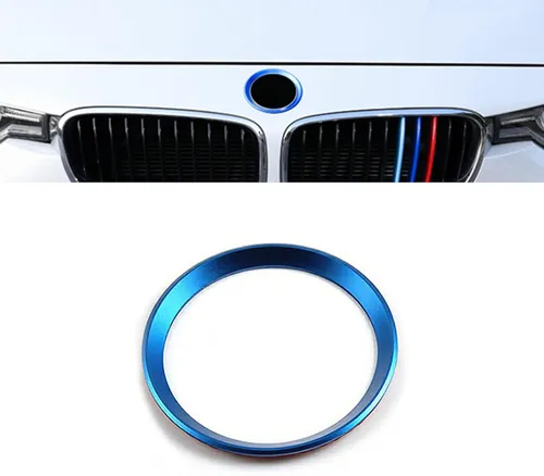 x xotic tech 1 pieza Emblema para Capó Delantero y Maletero Trasero Logotipo Anillo Decorativo de Entorno Compatible con BMW Serie 2, 3, 4 M3 M4 Azul
