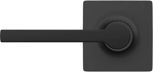 Miniatura 6 de Palanca recta con manija de puerta simulada de moldura cuadrada, acabado negro mate, paquete de 4