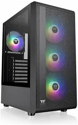 Chasis de Computadora de Torre Media S200 Plus TG ARGB; 4 Ventiladores ARGB de 120 mm Preinstalados; Panel Frontal de Malla; Ventana Lateral TG;