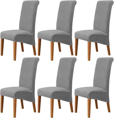 Miniatura 27 de Stretch Velvet Dining Chair Slipcovers Solid Color Armless Chair Cover with Elastic Bottom for Dining Room Kitchen Banquet (Blue, Set of 2)