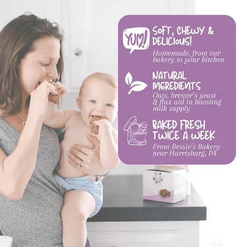 Miniatura 4 de Bessie's Best Lactation Cookies Apoyo para la lactancia Avena con mantequilla de maní y chispas de chocolate Aumentar el suministro de leche