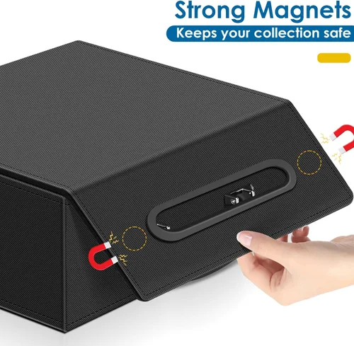 Miniatura 4 de Homthy Caja de almacenamiento de más de 110 tarjetas con cierre magnético, estuche de cubierta de tarjeta de cuero con cierre magnético, caja