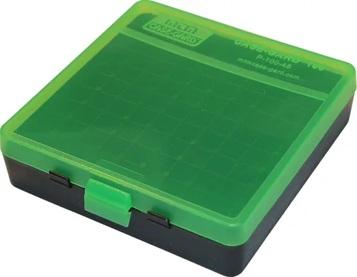 Miniatura 8 de MTM Caja para 100 municiones de punta redonda, calibre 40, 45, o 3/8 pulgadas, con tapa. Verde