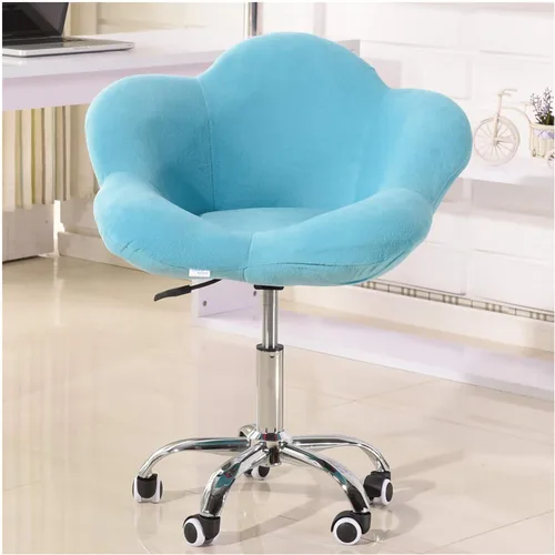 Miniatura 5 de Silla giratoria para habitación, silla de escritorio giratoria de terciopelo, silla de oficina en casa, ajustable, giratoria, cómoda, sin brazos