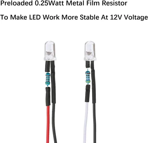 Miniatura 4 de 30 piezas de luces LED UV de 12 voltios, 3 mm, diodo emisor precableado, 20 cm, DC 12 V, lente transparente, luz LED ultravioleta, pequeñas lámparas