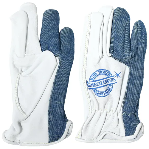 Blue Demon Gamechanger Shorties guantes de soldadura, protección térmica extrema, excelente destreza, cuero premium, talla S