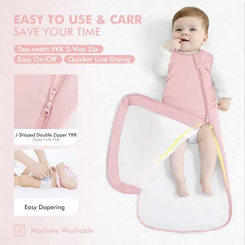Miniatura 3 de HAPIU Saco de dormir unisex de rayón hecho de bambú TOG 1.0, cremallera premium de 2 vías, manta portátil para bebé