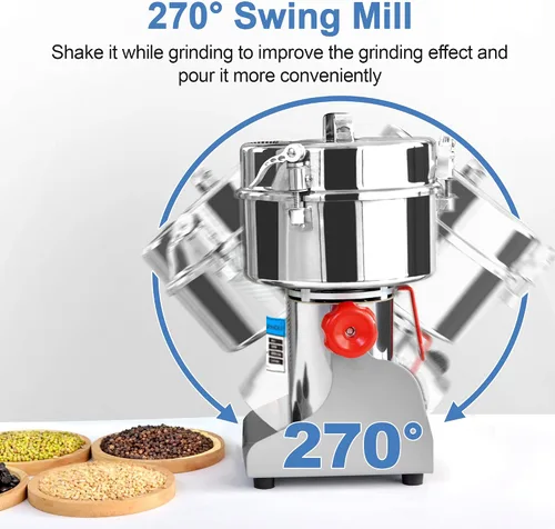 Miniatura 7 de Molinillo eléctrico de granos de 2000g, molino de harina de acero inoxidable 304, molinillo de especias de alta velocidad de 3600W, molinillo