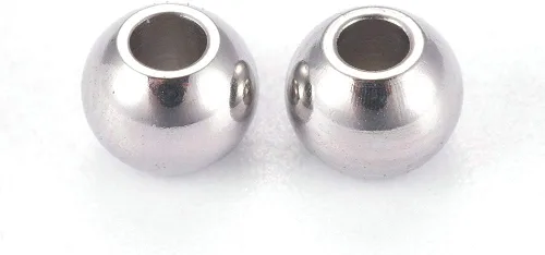 Miniatura 9 de Fashewelry 100 cuentas espaciadoras redondas de acero inoxidable Rondelle de 0.315 in pulido de metal liso para hacer joyas agujero: 0.138 in