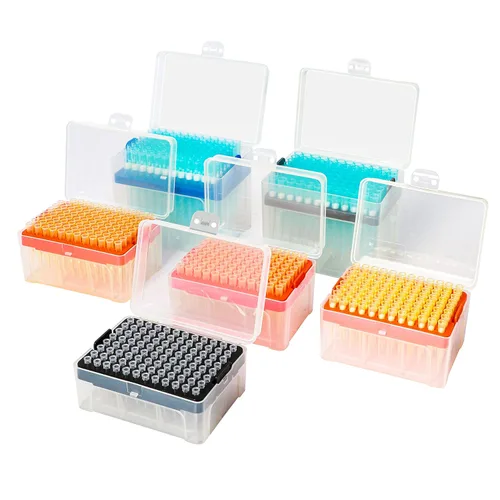 Miniatura 6 de 4E's USA Punta de pipeta de 500 µl, puntas universales, sin ARNasa/DNasa, segura para pirógenos, punta de pipeta azul estéril con filtro, 96 puntas