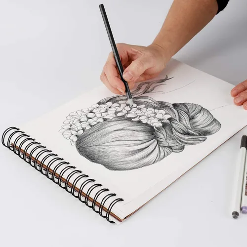 Miniatura 6 de Bachmore - Bloc de bocetos de 9 x 12 pulgadas (68 libras/3.53 oz), 100 hojas de libro de bocetos encuadernado en espiral para artistas profesionales
