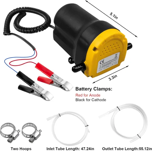Miniatura 2 de Bomba extractora de aceite de 12V 60W, bomba de cambio de aceite mejorada, bomba extractora de transferencia de líquido diesel de succión