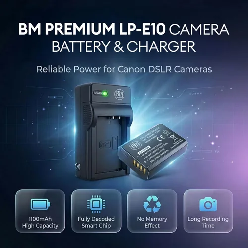 Miniatura 4 de BM Premium Paquete de 2 baterías LP-E10 y cargador de batería para Canon EOS Rebel T3, T5, T6, T7, T100, Kiss X50, Kiss X70, EOS 1100D, EOS 1200D
