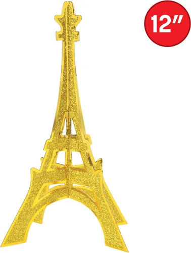 Miniatura 2 de Accesorio de fiesta de la Torre Eiffel 3D con purpurina (1 unidad) (1/paquete)