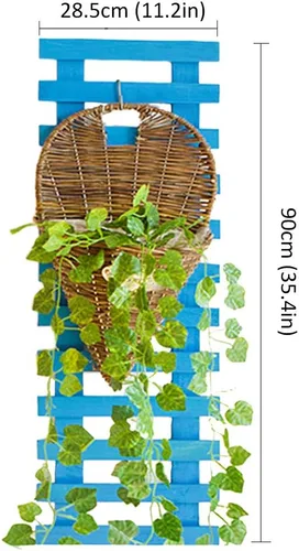 Miniatura 2 de Soporte de madera para flores, para colgar en la pared, para plantas, escalada, para interior, salón, balcón, tres tamaños Azul