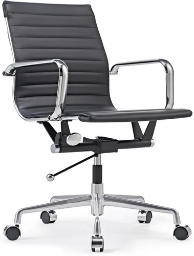 Miniatura 13 de Soporte de espalda media con reposabrazos ergonómico para oficina, escritorio giratorio ajustable de cuero vegano, sillas de recepcionista