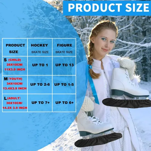 Miniatura 2 de Vinsot 2 pares de protectores de patinaje sobre hielo para hockey sobre hielo, cubiertas absorbentes para niños, accesorios de hockey, tela Oxford