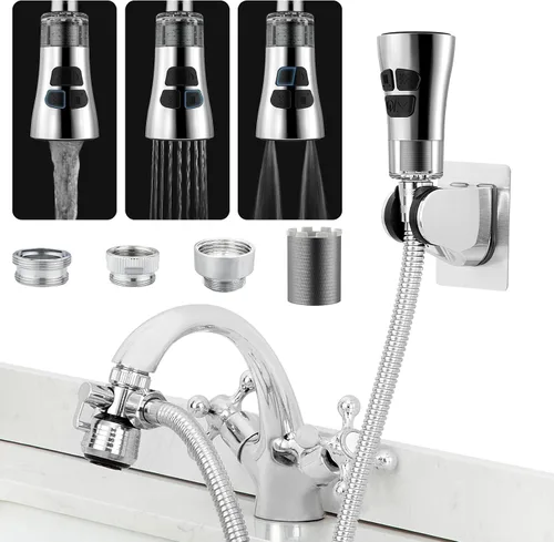 Miniatura 9 de Patentado CECEFIN 1080° Extensor de Grifo Giratoria - Aireador de Fregadero - Extensión de Grifo de Agua con 2 Modos de Salpicadura, Accesorio